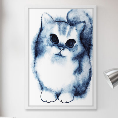 " Shaded Blue Cat " Painting Print