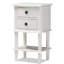 Table de chevet 2 tiroirs Julian avec tablette ouverte au fini blanc, H 25,59 po x l 15,75 po x P 11,81 po