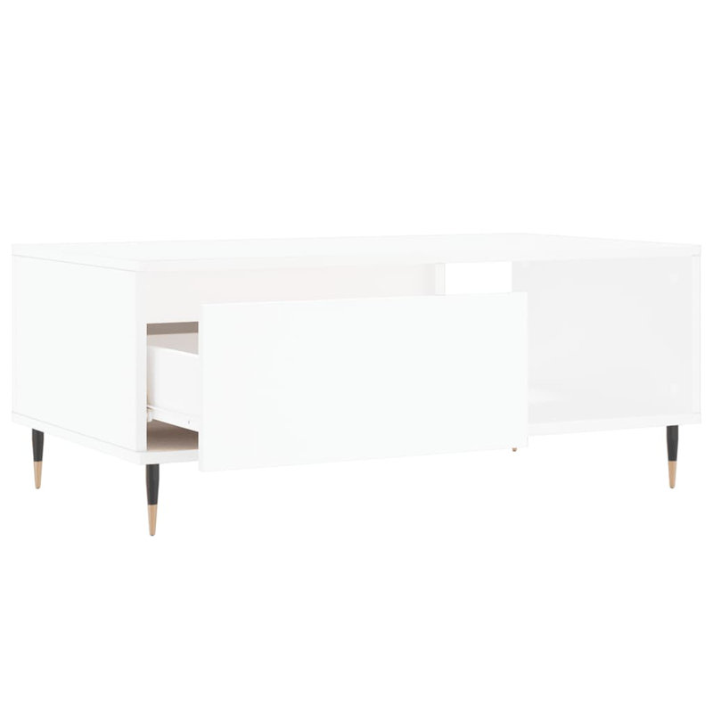 Micki Coffee Table with Storage, White