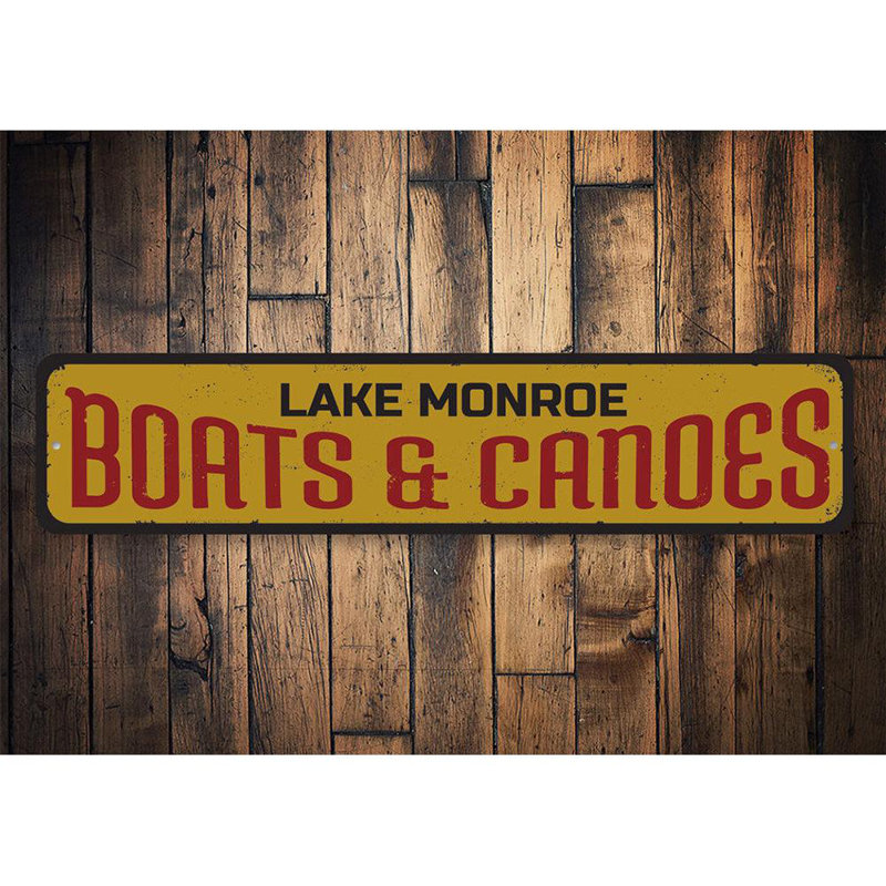 Enseigne en métal Bateaux et canots, H 6 po x l 24 po x P 0,06 po