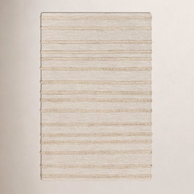 Lila Light Gray Hand-Woven Striped Jute Rug