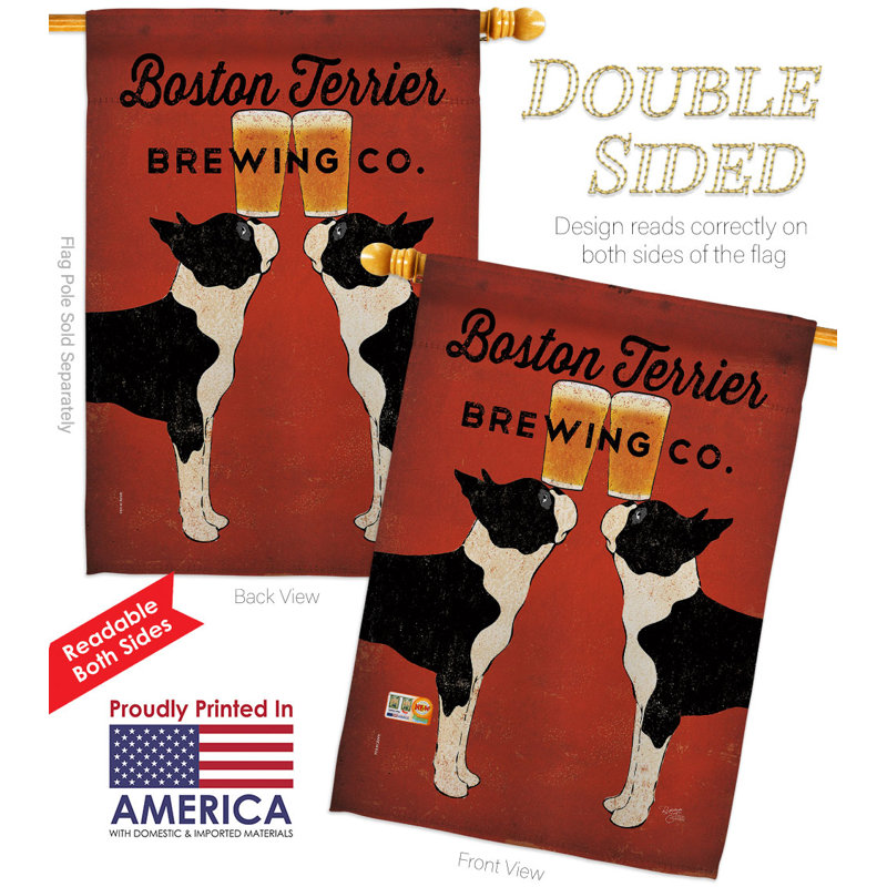 Drapeau de maison Boston Terrier Brewing