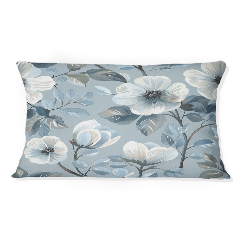 Coussin lombaire transitionnel bleu argenté et jardins floraux IV