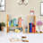 Adjustable Natural Wood Desktop Bookshelf Bamboo Desk Storage Organizer Display Shelf Rack, Counter Top Bookcase