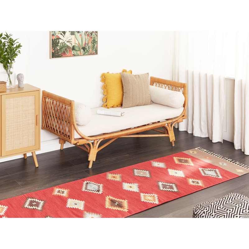Angela Southwestern Cotton Hand Woven Area Rug, Runner 80 x 300cm