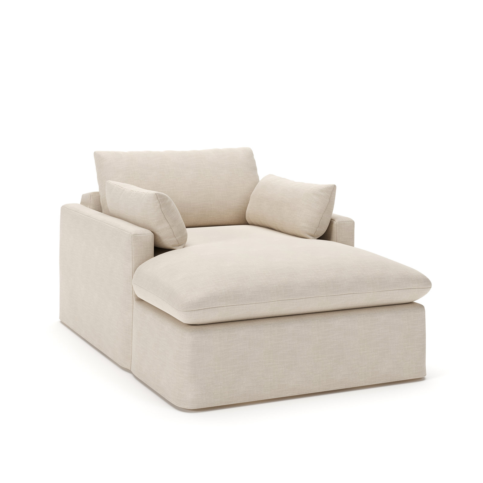 Luna Chaise Lounge, Conversation Ivory Basketweave