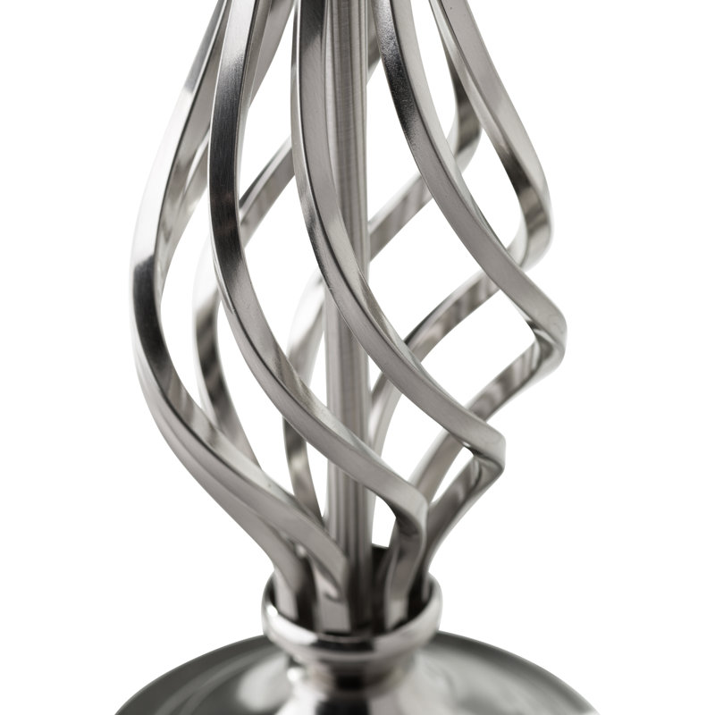 Zoey 31cm Twist Traditional Metal Table Lamp Base, Silver Nickel