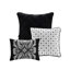 Édredon 7 pièces en coton - très grand noir avec housses de coussins au design contrasté-122461029-122461030