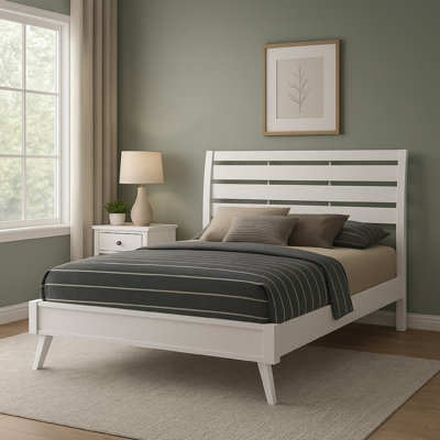 Lit plateforme tapissier blanc Motour