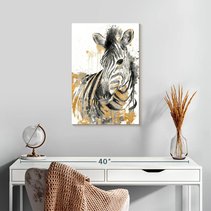 Brampt Water Zebra With Gold, 24" H x 16" W