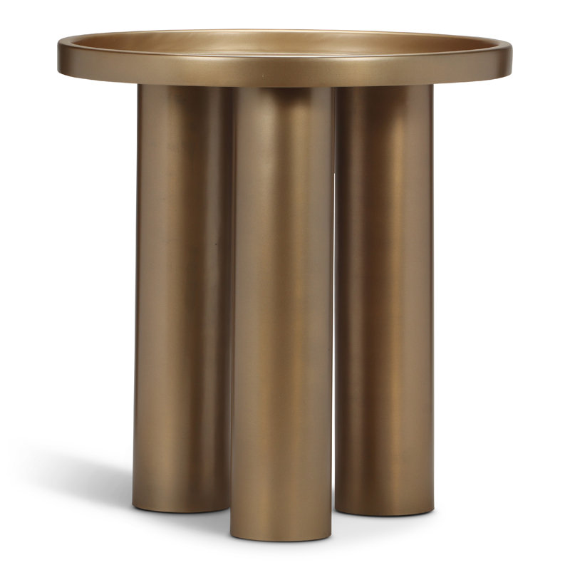 Sofia End Table, Industrial Brass