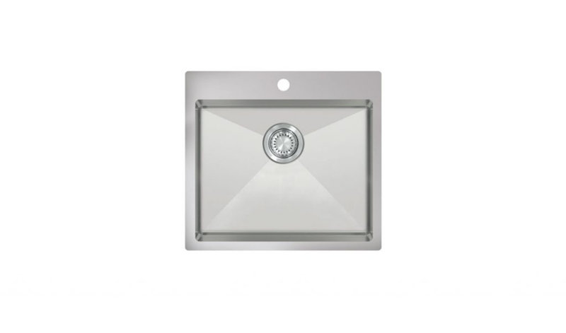 Ukinox 505 mm W Single Bowl Stainless Steel Drop-In and Flush Kitchen Sink, 203mm H x 550mm W x 505mm D