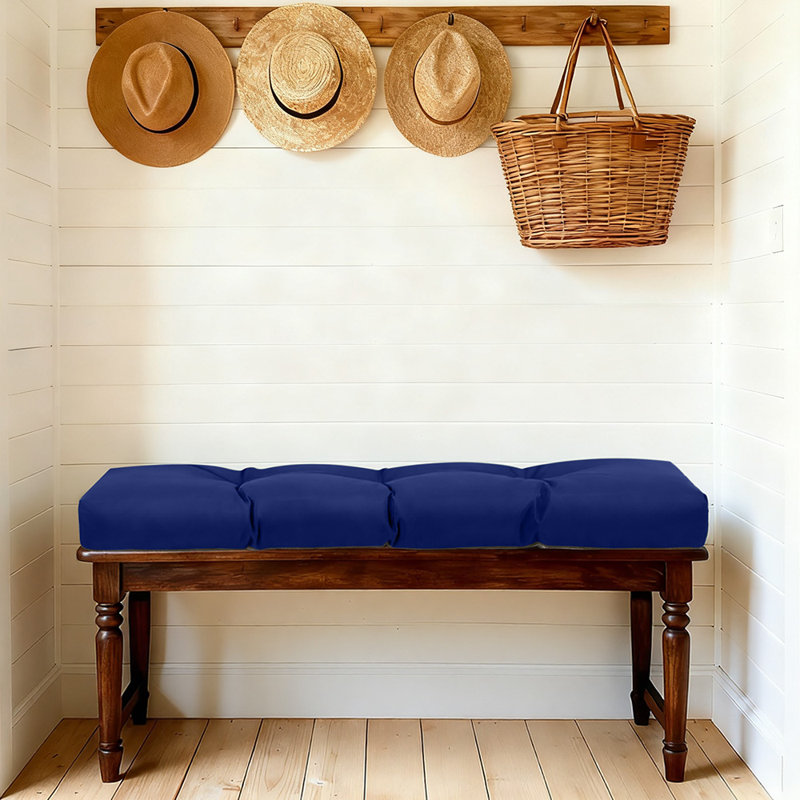 42"x16"x4" Bench Cushion,Waterproof Tufted and Slip-Resistant Comfortable Indoor/Outdoor for Furniture Seat Cushion,Blue