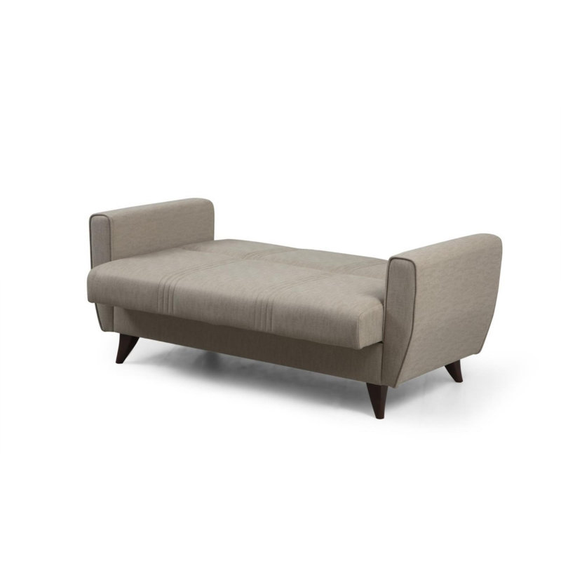 Stylish 2-Seat Sofa Bed, Beige Fabric Upholstery, 60.2 x 33.9 x 30.3 inches | Durable Metal/Wood Frame, 10.6 in Seat Height, 21.7 in Seat Depth, 26 DNS Sponge Cushioning | Ideal for Living Room, Guest Room & Modern Decor