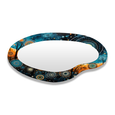 Tribal bohème mosaïque lune - Boho mosaïque métal Art Decor - miroir mural bohème asymétrique