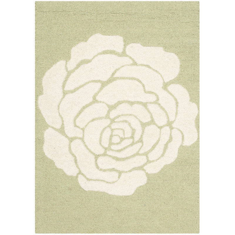 Cannen Hand Tufted Wool Floral Rug, Rectangle 2' x 3'