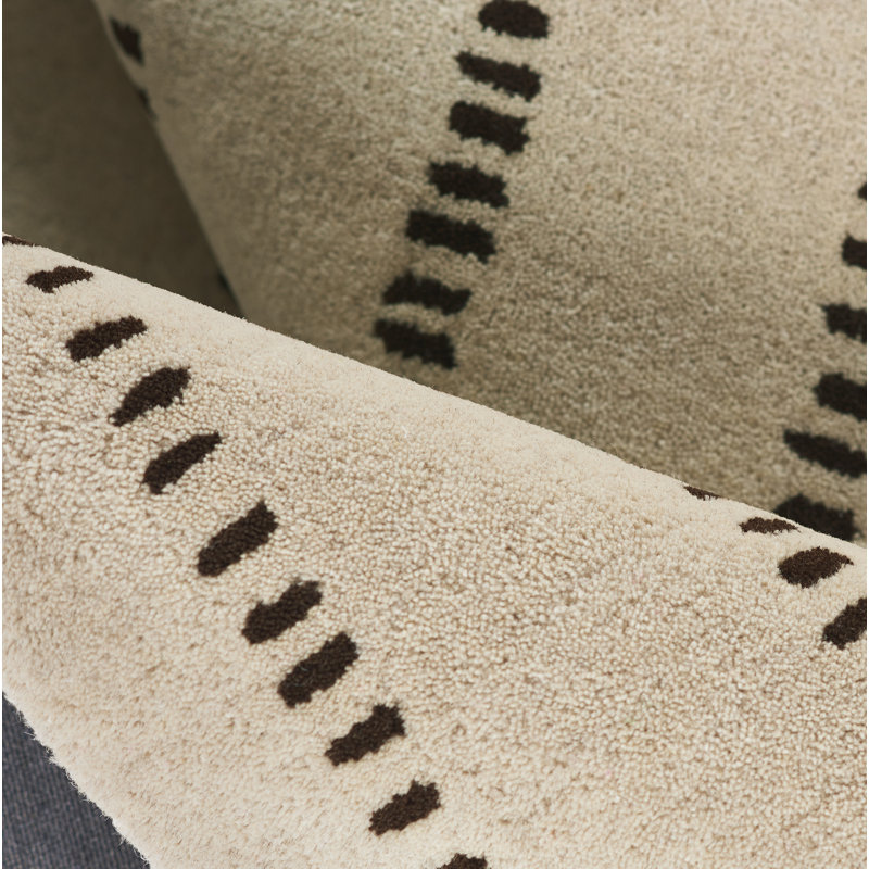 Austen Hand Tufted Wool Striped Area Rug in Beige, Rectangle 9' x 12'