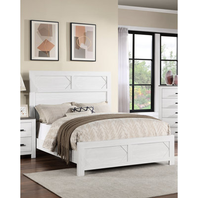 Tête de lit haute à panneau blanc, style transitionnel et panneau de particules pour la refonte de la chambre à coucher