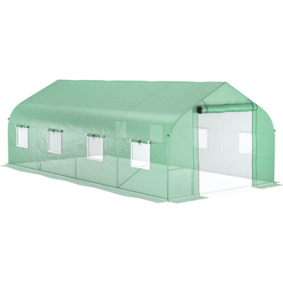 Grande serre: 20 pi x 10 pi 7 po, acier galvanisé, portes et fenêtres en filet, plantes de la serre Extrêmes par: construction en acier, prolonger la saison de jardinage
