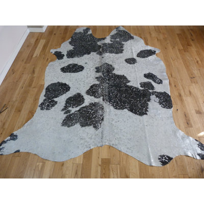 Black And White With Silver Metallic Cowhide Rug