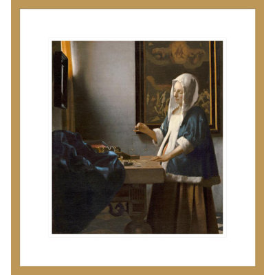 «Woman Hold a Balance» par Johannes Vermeer, impression giclée sur cadre