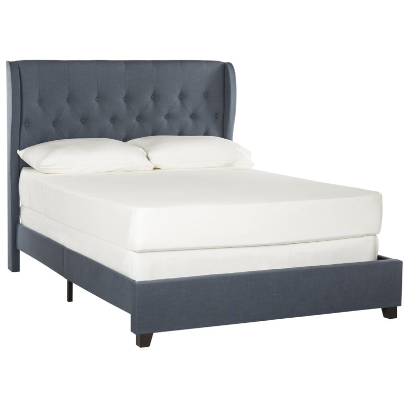 Christerfer Tufted Upholstered Low Profile Standard Bed, Full, Navy