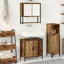 Bathroom Furniture Set With Shelf 3 Pcs Solid Mango Wood-935735086