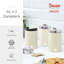 Swan Townhouse Set of 3 Kitchen Storage Canisters for Tea, Coffee, and Sugar with Pull Chrome Handles, Airtight Lids, Colour Coated Iron and Chrome Accents, 1.6L-113753737