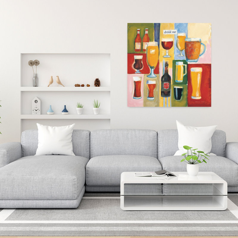 Drink Me, art mural contemporain, H 36 po x l 36 po