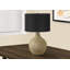 Lampe de table 25 po, abat-jour tambour en lin noir, résine brun doré texturé