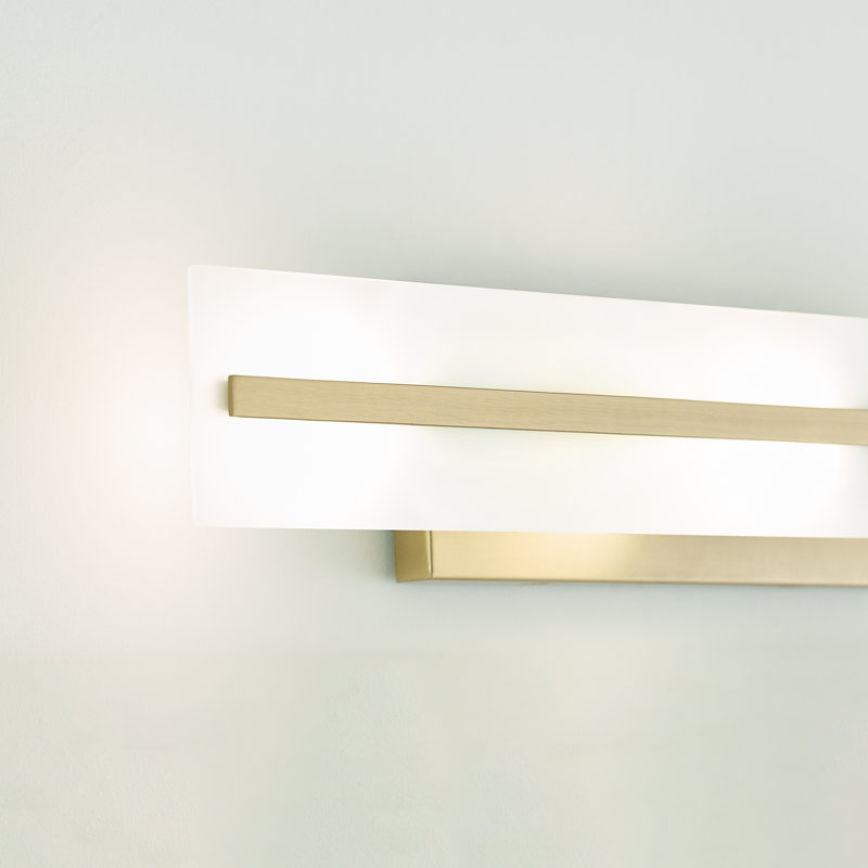 Vanity Light, Satin Brass, 2, 7"H x 24"W x 4.88"D