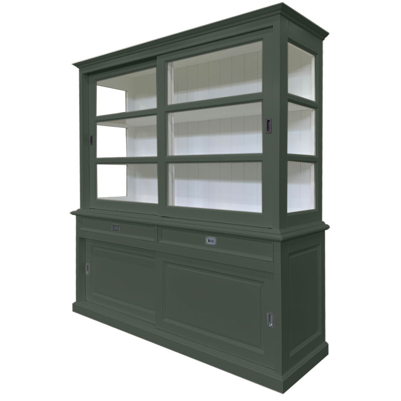 Stiles Display Cabinet, Cement Grey