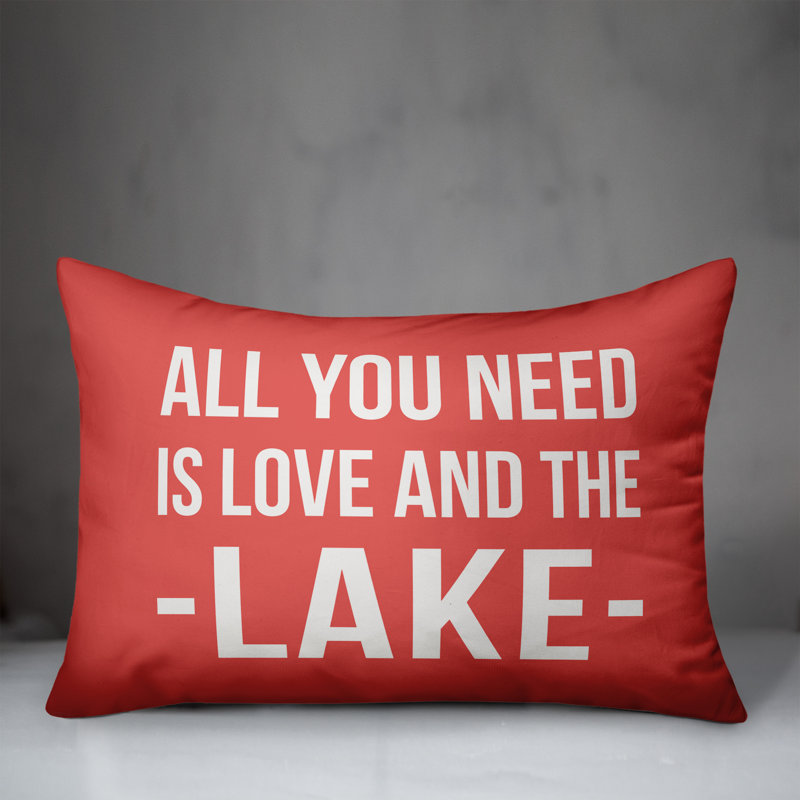 Textual Outdoor Throw Pillow, Coral