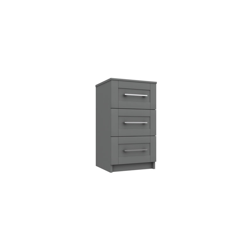 Niemeyer 38.3cm W Manufactured Wood Bedside Table, Dark Grey