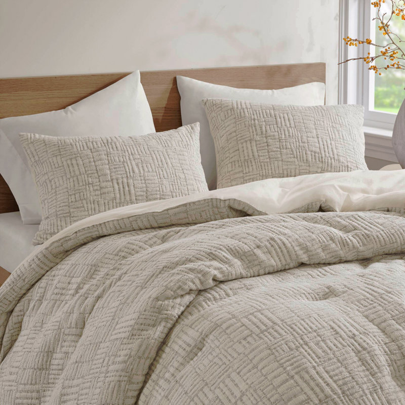 Ensemble 3 pièces d'édredon surdimensionné en coton matelassé pour lit double / grand