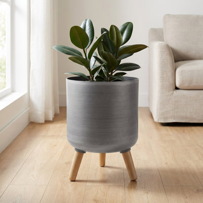 Modena Planter with Stand, Brushed