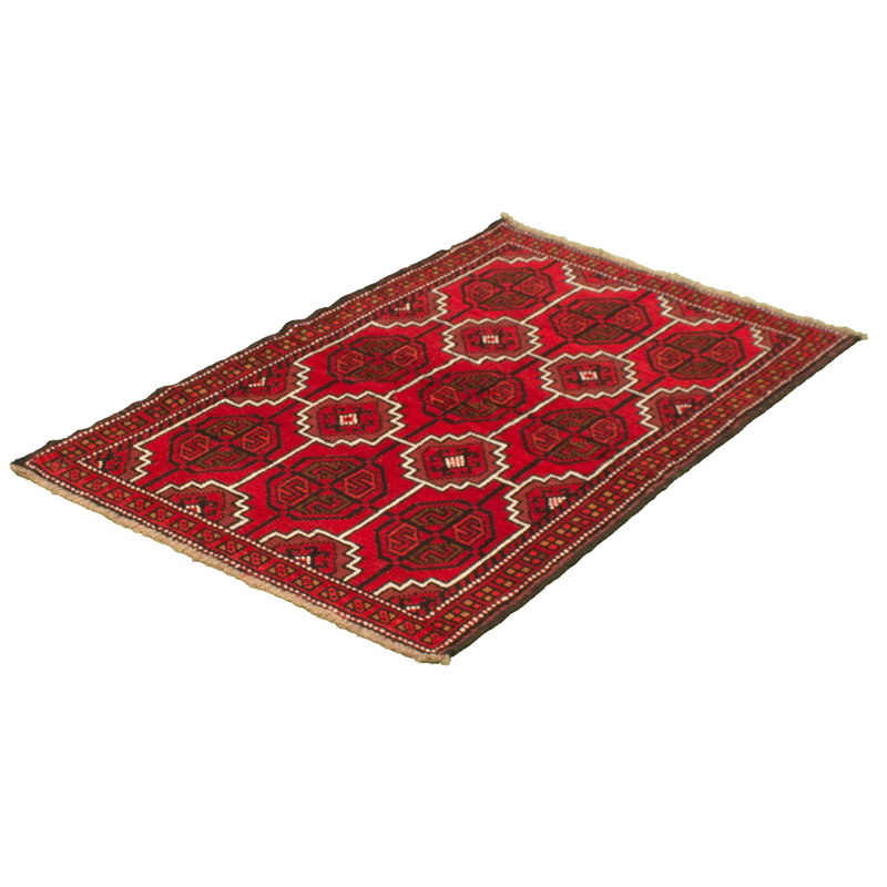 Tapis décoratif en laine noué à la main de conception unique 3 pi 8 po x 5 pi 8 po Borgþór