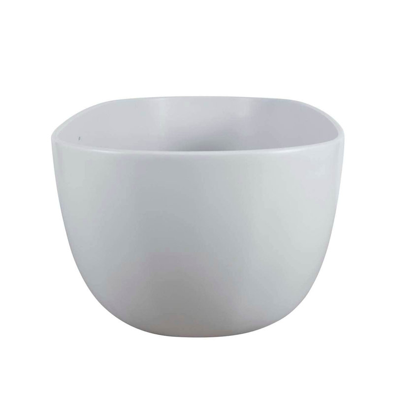 65'' x 32'' Freestanding Soaking Solid Surface Bathtub, Matte Light Gray