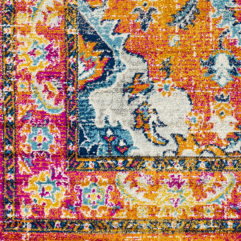 Tapis orange / rose Velazquez Kail, Rectangle 6 pi 7 po x 9 pi