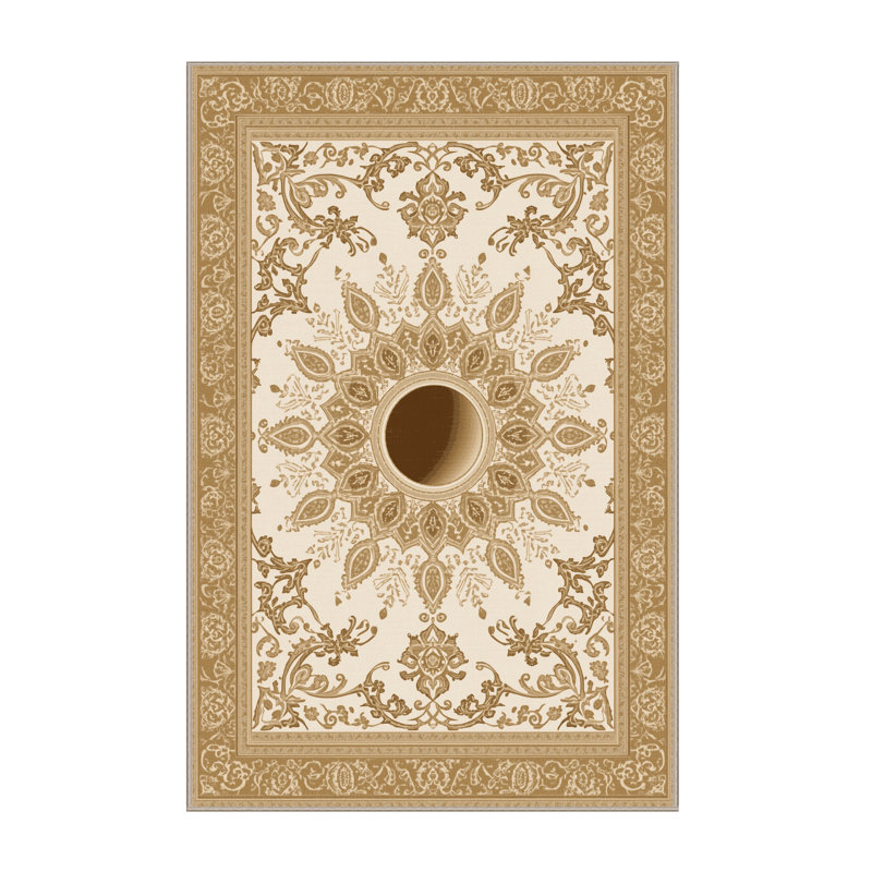 Machine Washable Pavle Classic Oriental Rug in Beige – Beige Binding, 7x9