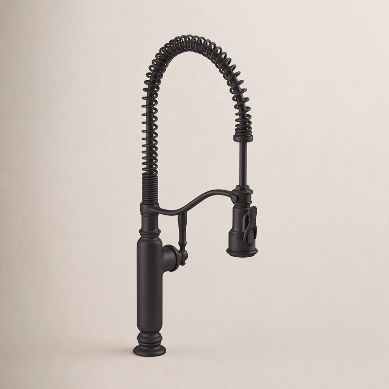 Tournant Single Handle Pull Down Kitchen Faucet, Matte Black
