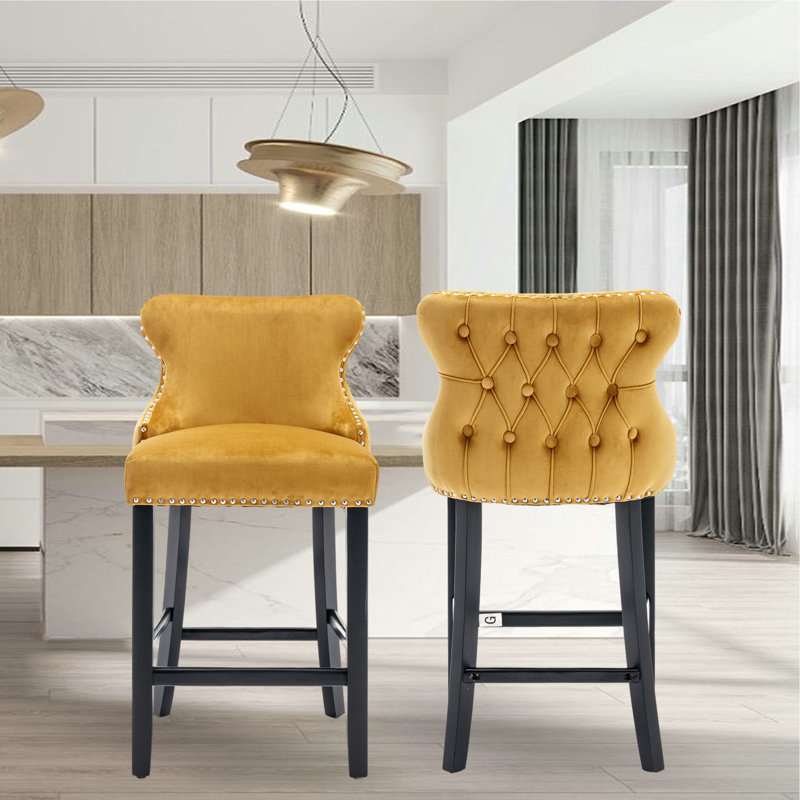 Jeena Upholstered Counter Stool, Gold