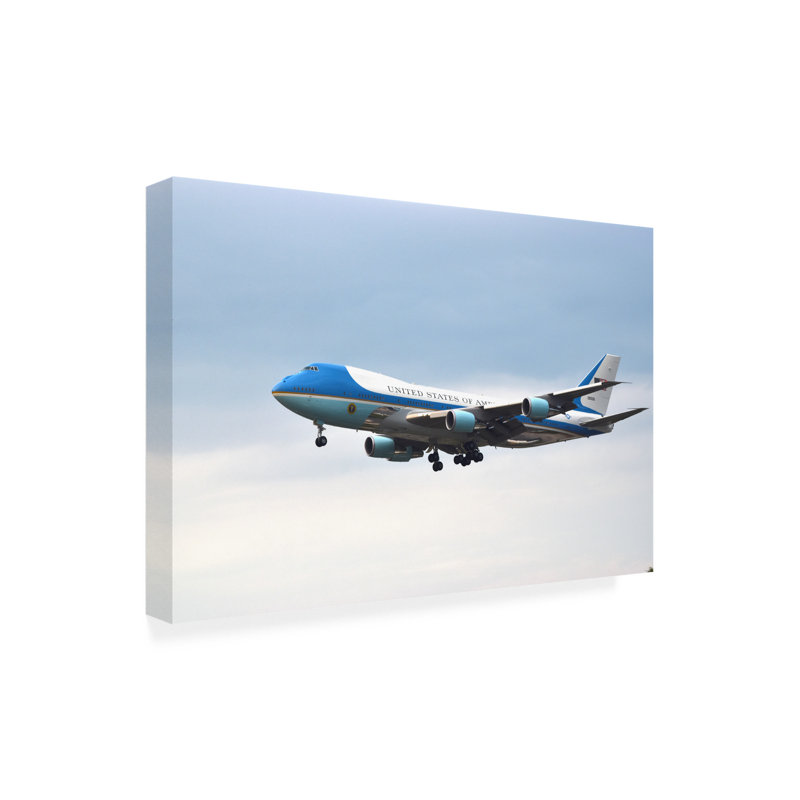 Air Force One 2 Light Blue and White Canvas Print