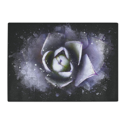 Tempered Glass Lilac Succulent Plant Chopping Board
