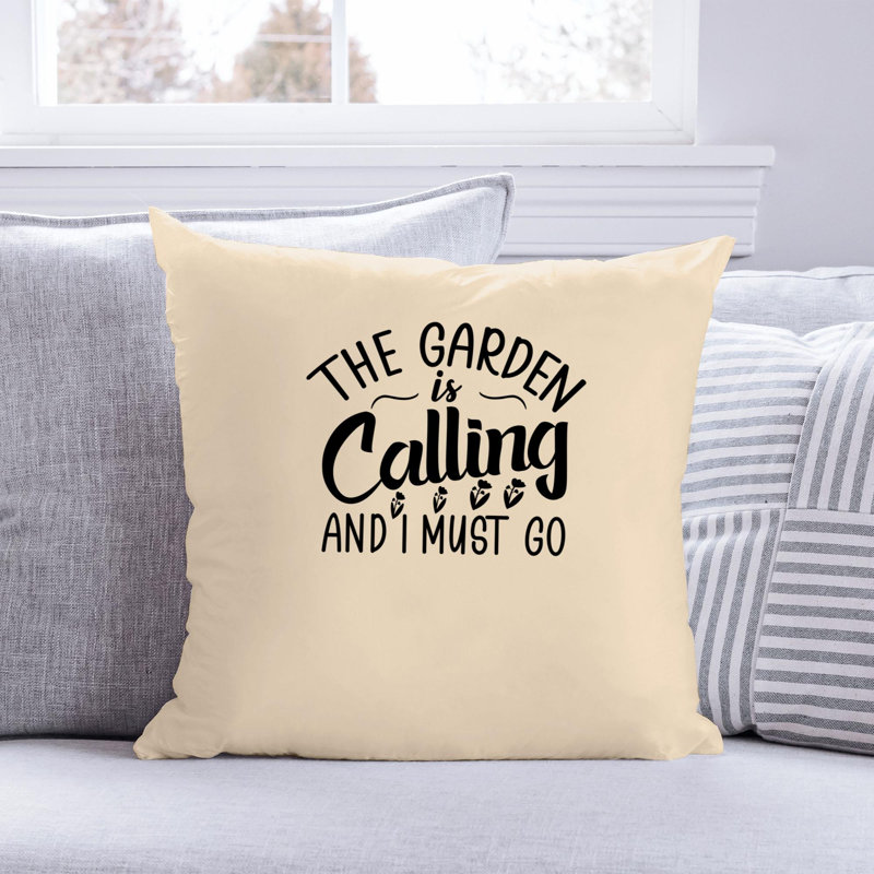 Citation amusante «Garden Lover» 956 - Coussin décoratif inclus, H 20 po x l 20 po