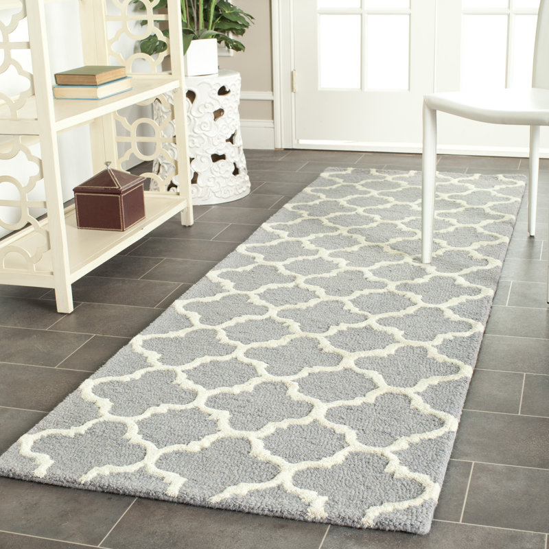 Cannen Hand Tufted Wool Geometric Indoor Rug, Runner 2'6" x 10'