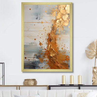 Or et gris Rhythms Champagne - Champagne, art mural