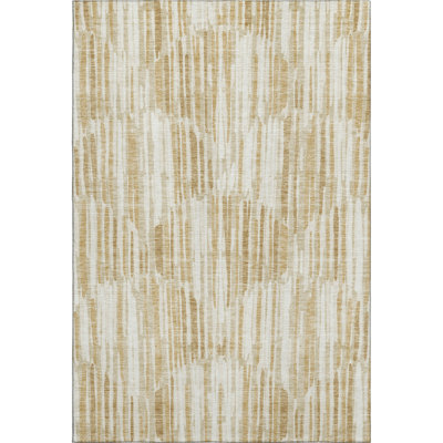 Premium Machine Washable Tweedy Gold Rug