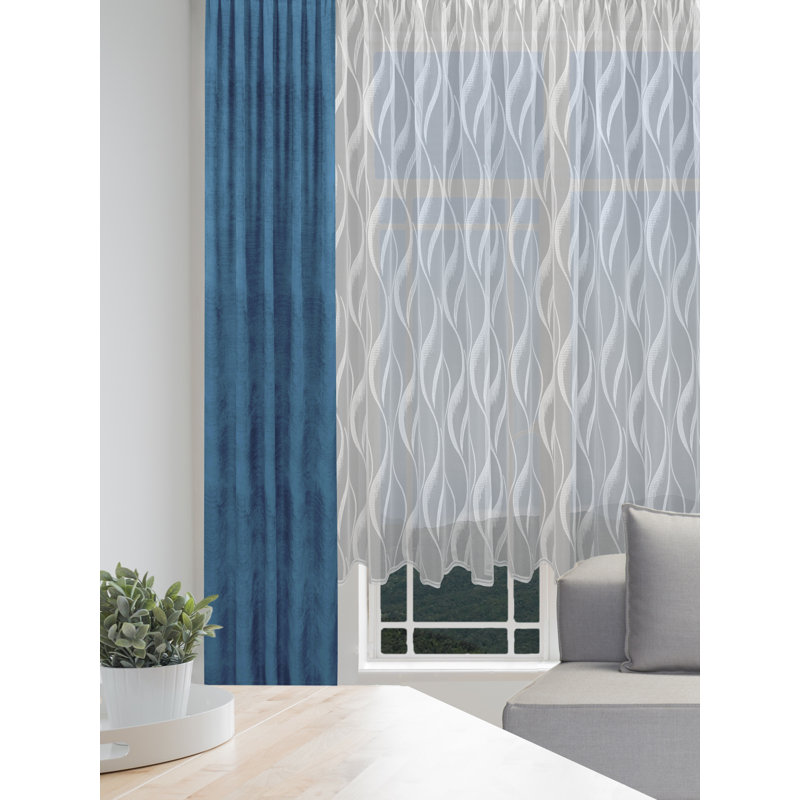 Hamza Semi Sheer Curtain Single Panel, 600cm W x 245cm D