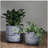 S/2  TRIBAL LOOK FOOTED PLANTER 6/8", BLACK